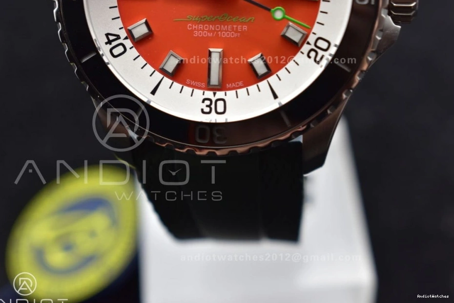 BLSF Rubber Strap 1164 Green SuperOcean Automatic Edition Orange A Dial 42 on 1:1 SS Best FashionForward 0131